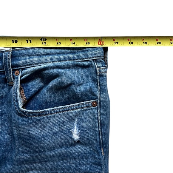 Aritzia Denim Forum The Arlo High Rise Straight Jeans Raw Hem Size 32 - Picture 9 of 14